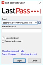 Figure 18. Locked instance of LastPass.