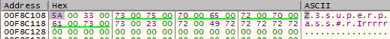 Figure 3. Master password revealed after the expected  RtlRunEncodeUnicodeString
										and RtlRunDecodeUnicodeString was reversed, thereby forcing 1Password4 to decode
										the encoded master password that was not scrubbed from memory.